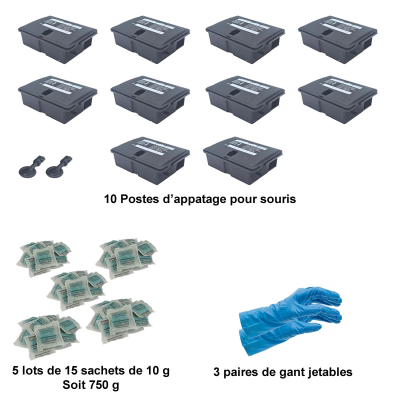 Kit traitement professionnel souris avec postes securises