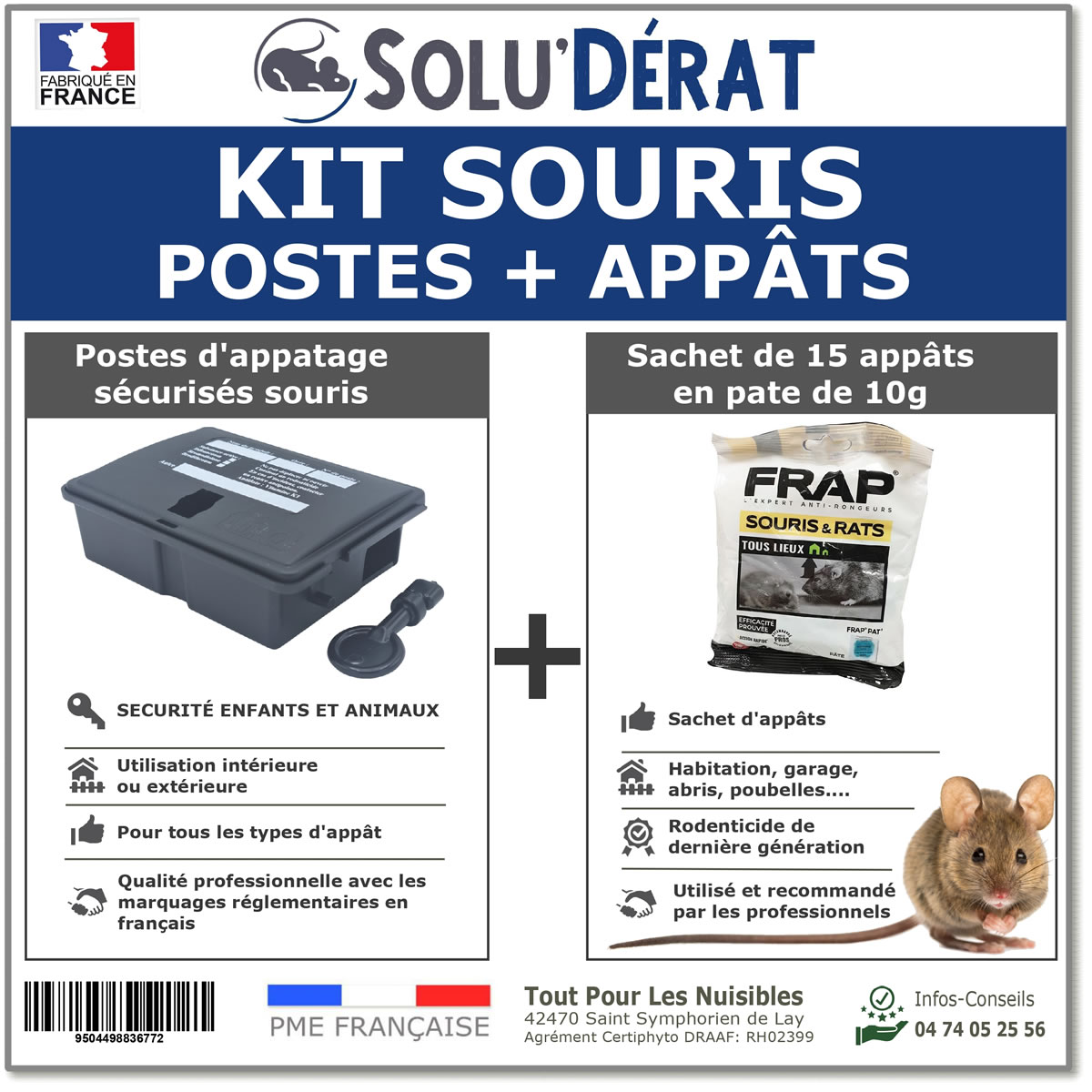 Kit traitement souris avec postes d